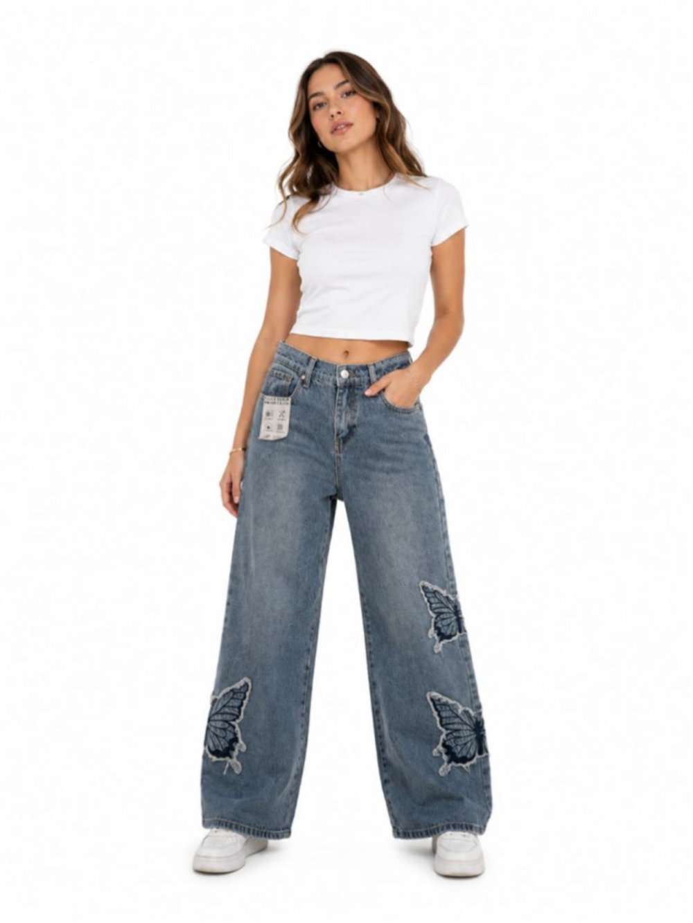 Refrain Los Angeles Butterfly Wide Leg Jeans Size 9/29 NWT Denim